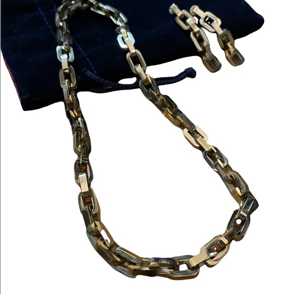 Eddie Borgo Yellow Gold Chain Necklace and Earrings - Picture 3 of 6